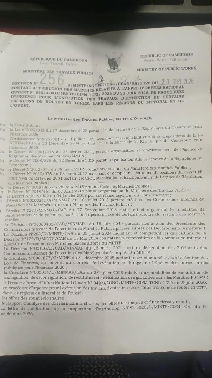 Cameroun – Région du Littoral : Travaux urgents sur la Route Yabassi-Sole-Mabombe-Loum